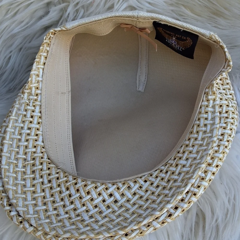 Henschel Unisex‎ l vintage cvented straw cabbie hat L
